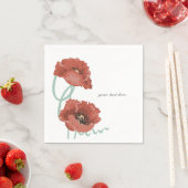 赤い牡丹カスタマイズ可能なパーティーナプキンセット スタンダードカクテルナプキン (インサイチュ)