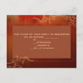 赤い牡丹ダブルハッピン中国のズウェディングRSVP インビテーションポストカード (裏面)