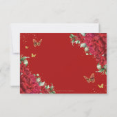 赤い牡丹フローラ花蝶キンチェニェラ 出欠カード (裏面)