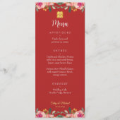 赤い牡丹中国のフローラ結婚の二重の幸福 メニュー (正面)