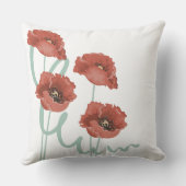 赤い牡丹枕 クッション (裏面)