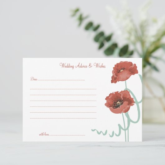 赤い牡丹結婚のアドバイスカード アドバイスカード (スタンド正面)