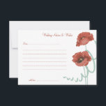 赤い牡丹結婚のアドバイスカード アドバイスカード<br><div class="desc">赤シンプルエレガント牡丹の結婚Advise & Wishes Card for the Bride & Groom.</div>