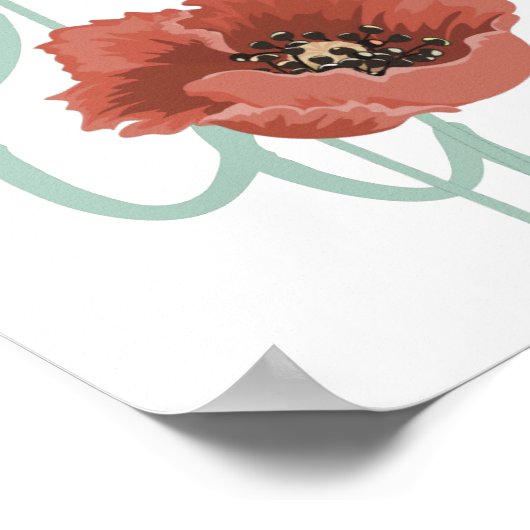 赤い牡丹結婚の座席表ポスター ポスター (角)