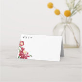 赤い牡丹結婚の プレイスカード (裏面)