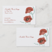 赤い牡丹花屋ビジネスカード 名刺 (正面/裏面)