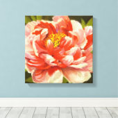 赤い牡丹 キャンバスプリント (インサイチュ (ウッドフロア))