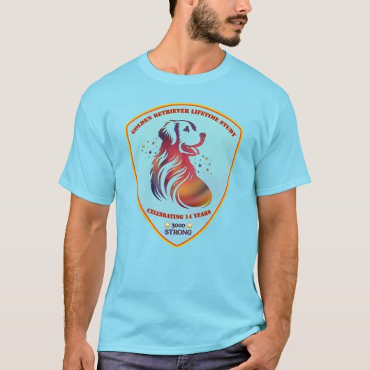 赤い犬と青 Tシャツ (正面)