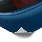 赤い犬の景色を楽しむカーライドアートプリント ポスター (角)