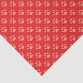 赤い犬の足のプリントのクリスマスのティッシュペーパー 薄葉紙 (詳細)