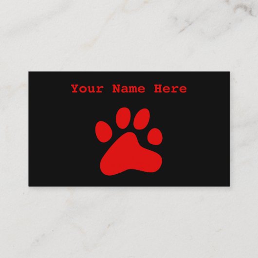 赤い犬の足 名刺 (正面)
