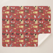 赤い犬パターン。 シェルパブランケット (正面(横))