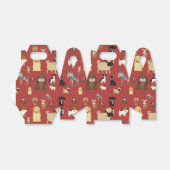 赤い犬パターン フェイバーボックス (折り畳みなし)