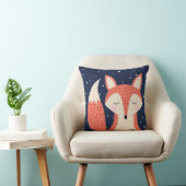 赤い狐が夜空の星の下で眠っている クッション (椅子)