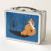 赤い狐の森のカボチャ メタルランチボックス (正面)