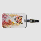 赤い狐 かわいい動物 アート 描画  luggage tag ラゲッジタグ (正面横)