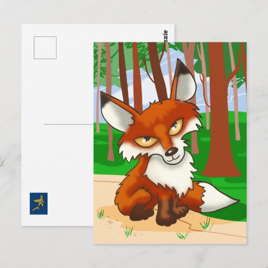 赤い狐 ポストカード (正面/裏面)