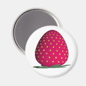 赤い独身のイチゴ マグネット (正面/裏面)