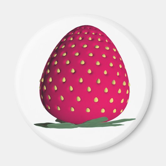 赤い独身のイチゴ マグネット (正面)