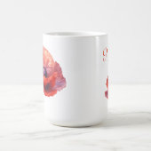 赤い独身のケシの花 コーヒーマグカップ (中央)