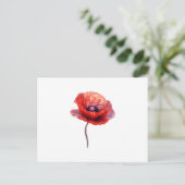 赤い独身のケシの花 ポストカード (スタンド正面)