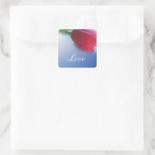 赤い独身のチューリップ スクエアシール (バッグ)