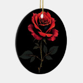 赤い独身のバラ花愛好家ガーデニング セラミックオーナメント (右)