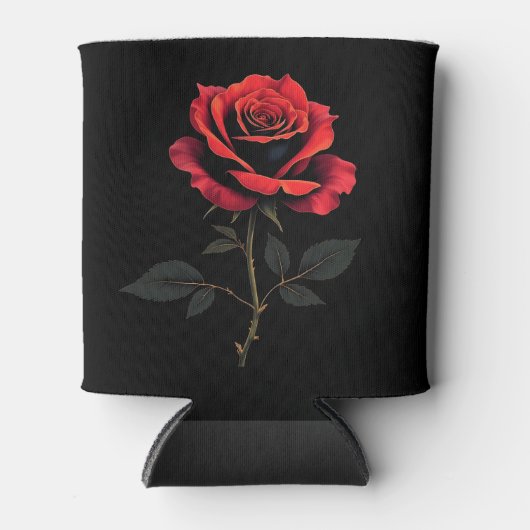 赤い独身のバラ花愛好家ガーデニング 缶クーラー (正面)