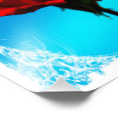 赤い独身のバラ フォトプリント            (角)