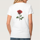 赤い独身のバラ Tシャツ (裏面)