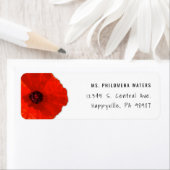 赤い独身のポピー2テンプレート ラベル (インサイチュ)