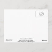 赤い独身の緑とオレンジ色の背景の茎のポピー ポストカード (裏面)