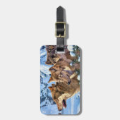 赤い狼絵画の ラゲッジタグ (正面縦)