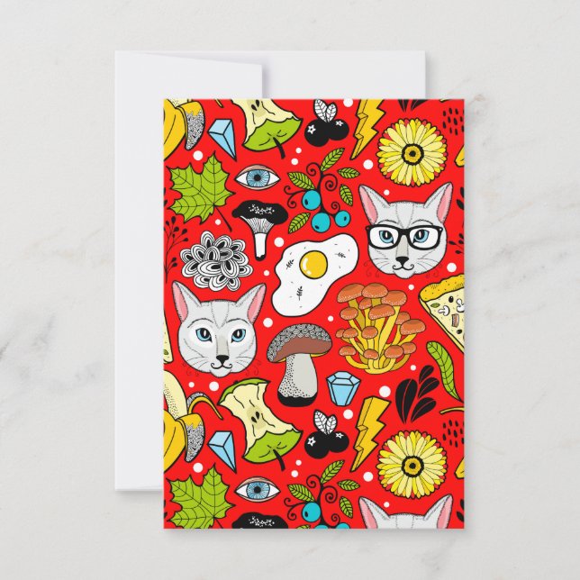 赤い猫と卵 (正面)