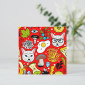 赤い猫と卵 カード (スタンド正面)