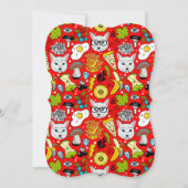 赤い猫と卵 カード (正面)