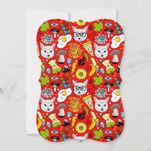 赤い猫と卵 カード (正面)