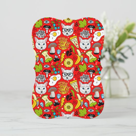 赤い猫と卵 カード (スタンド正面)