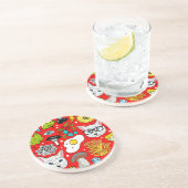 赤い猫と卵 コースター (側面)