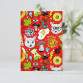 赤い猫と卵 サンキューカード (スタンド正面)