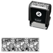 赤い猫と卵 セルフインキングスタンプ (インサイチュ)