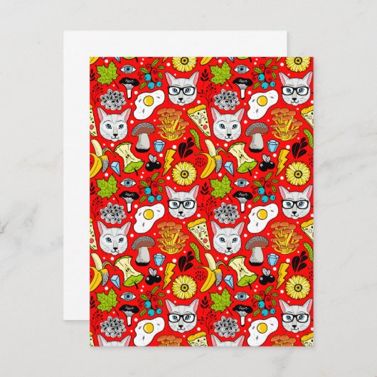 赤い猫と卵 セーブザデート (正面/裏面)