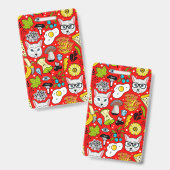 赤い猫と卵 バッジ (正面＆裏面)