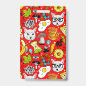 赤い猫と卵 バッジ (裏面)