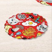 赤い猫と卵 ペーパーコースター (アングル)