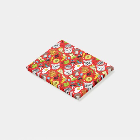 赤い猫と卵 ポストイット (アングル)