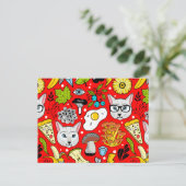 赤い猫と卵 ポストカード (スタンド正面)