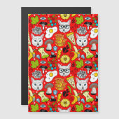 赤い猫と卵 マグネット招待状 (正面/裏面)