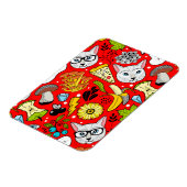 赤い猫と卵 マグネット (左側)