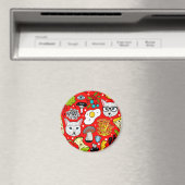 赤い猫と卵 マグネット (インサイチュ (食洗機))